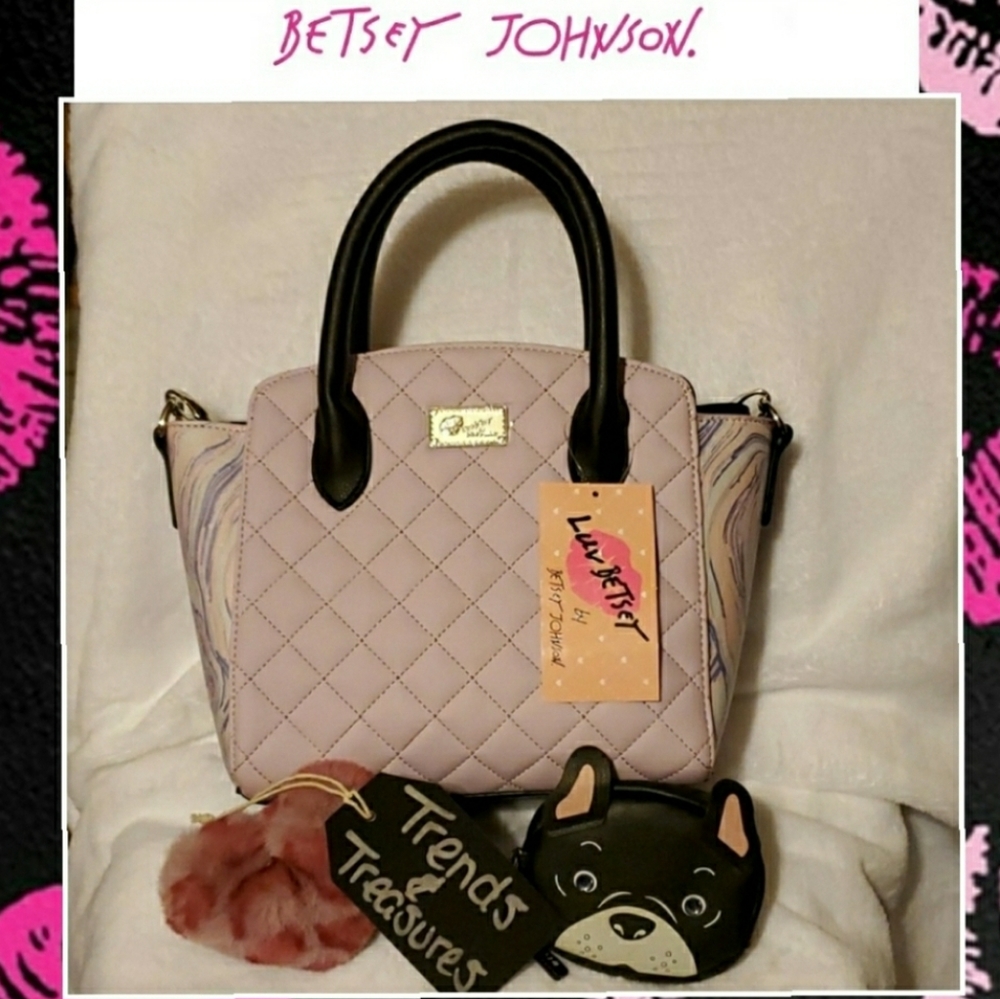 Betsey Johnson Lilac Quilted Crossbody